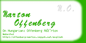 marton offenberg business card